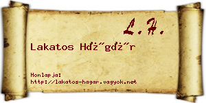 Lakatos Hágár névjegykártya